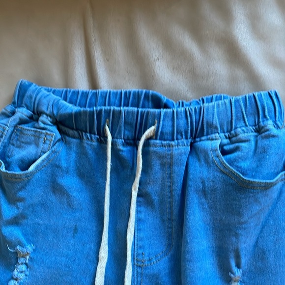 Brand new jeans with elastic and tie up waistline. - Picture 3 of 5
